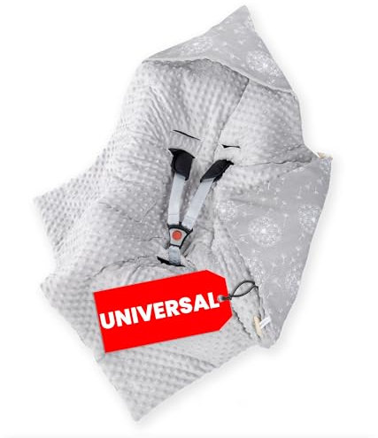 Amilian Einschlagdecke Babyschale, Universelle Baby Decke, Praktische Einschlagdecke für Babyschale und Kinderwagen - Komfort und Sicherheit für Ihr Baby - Pusteblume Grau