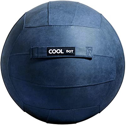COOLDOT Yoga Ball für Erwachsene Sitzball Stuhl mit Cover & Griff inkl. Trainingsball und Pumpe für Zuhause, Büro, Pilates, Yoga 65 cm Durchmesser (Navy Blau, 65) Jetzt mit antibakterieller Behandlung