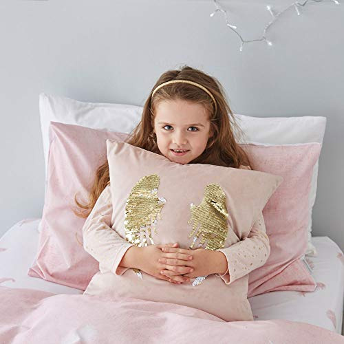 Catherine Lansfield Angel Sequin Wings 43X43Cm Cushion Cover Blush