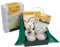 GRÜNSPECHT Bio-Geschenkbox für Babys mit Bio-Wärmekissen, Bio-Stoffrassel, Bio-Abdruckset & Bio-Body, Geschenk Geburt, Babyparty (GB-004)