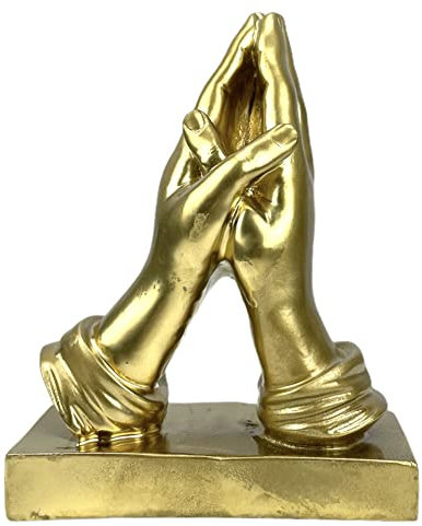 Betende Hände Jesus Christus Religiöse christliche Statue Skulptur Gold, Height: 14.5 cm (5.7 in) Width: 11 cm (4.3 in)