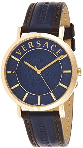 Versace Damen Analog Quarz Uhr mit Leder Armband VEJ4003 21