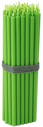 NKlaus 50 Stabkerzen grün, dünn, 16cm, aus Premium-Paraffinwachs | Die Stabkerzen sind rußfrei und tropffrei