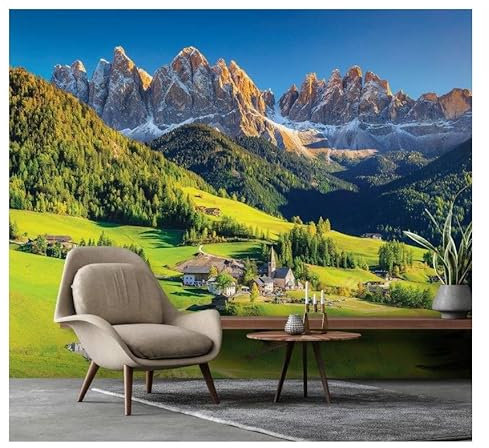 ForWall - Vlies Fototapete Berge Gebirge Alpen Natur Landschaft 350x245 cm - Fototapeten - Tapeten - für Wohnzimmer Schlafzimmer - Vliestapete Wandtapete Tapete 3D Effekt- inkl. Kleister