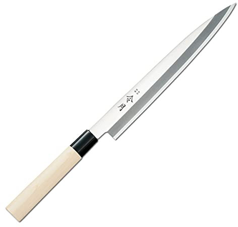 FUJICUTLERYCORPORATION Cuchillo Japonés Yanagiba Reigetsu Sashimi Sushi Cuchillos Japón para Cocinar Pescado en Acero Inoxidable Molibdeno Vanadio (24 cm)
