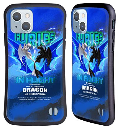 Head Case Designs Offizielle How to Train Your Dragon Toothless Und Light Fury Flight III Night Und Light Hybride Handyhülle Hülle Huelle kompatibel mit Apple iPhone 14