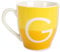FabFinds Hugga Mug with Initials Classic Black and White Ceramic Large Gift Coffee Cups 500ml (H11cm X W11cm) (Approx.) (G Two Tone)