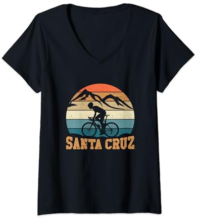Damen Santa Cruz CA Mountainbike Bike MTB Fahrrad T-Shirt mit V-Ausschnitt