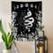Witchy Snake Vertikaler Wandteppich, Schwarz-Weiß, Mondphase, Pilz, Tarot, Gothic-Wandteppich, cooler botanischer, ästhetischer kleiner Wandteppich für Schlafzimmer, Poster, 101.6x152.4 cm