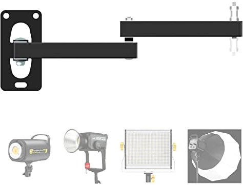 MeetRade Wall Mounting Boom Arm Holder: Fold Extend Adjustable Long Bracket,Heavy Duty Wall Mount,Multi Angle,for Photography Strobe Light Monolight, Softbox,Ring Light,for Live Broadcast(1/4 Screw)
