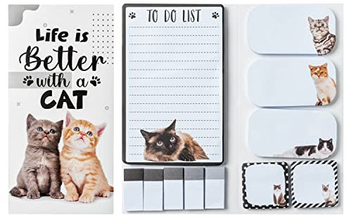 TirEurt 550 Blätter Realistische Katzen Haftnotizen Set Süß Tier Beschreibbare Klebezettel Bündel Notizzettel Selbstklebende Haftzettel Bürobedarf Schule Zubehör Geschenke für Studenten Schüler Lehrer
