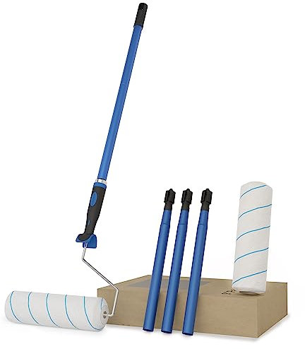 Farbroller, 5ft verstellbaren Griff Malerei Rollen für Wand, 22 cm Breite Frame Roller Pinsel mit Edelstahl-Stange, Home Painting Supplies für die Malerei Wände und Decken