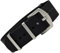 BOMBFROG NATO Strap Uhrenarmband 20mm Nylon schwarz, Dornenschließe silber, Uhrenarmband Nato (20 mm, Schwarz - Dornenschließe silber)