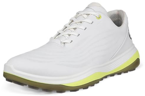 ECCO Men's Lt1 Hybrid Waterproof Golf Shoe, White/Yellow, 11/11.5 UK