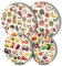 Walarky Fruit Collection Art Hob Covers Vegetable Types Pattern Round Stove Burner Mushroom Set of 4 Stove Plate Cooker Hob Covers for Cookers Top Burner Protector Cookware Accessories Kitchen Decor