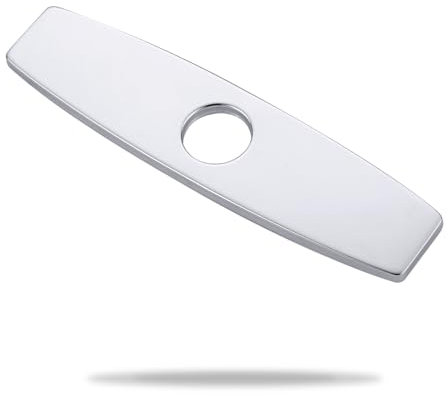 ARCORA 24 cm Wasserhahnplatte, Küchen- oder Badezimmerarmatur-Deckplatte für 1 oder 3 Löcher, Edelstahl-Spülenlochabdeckung, Rosette, Chrom