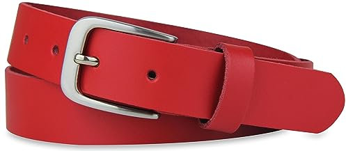 Frentree Ledergürtel MADE IN GERMANY, Gürtel für Damen und Herren, 3 cm breit, Rot