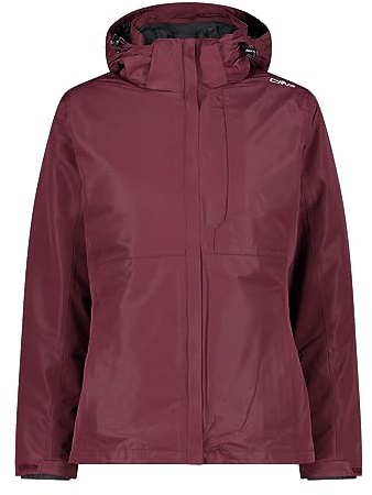 CMP Woman Jacket Zip Hood DETACHBLE INN.Jacket Burgundy - 38