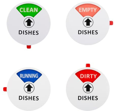 Luckious 1PC Dishwasher Magnet Clean Dirty Sign Indicator with 4 Running, Dirty, Empty and Clean Options, Works on All Dishwashers,Strong Magnetic Backing - Effortless Kitchen Organization!