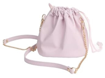 Camera Drawstring Bag Pink PU Lightweight Crossbody Bag with Strap For Fujifilm Instax Mini Evo Instant Film Camera