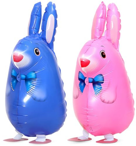 Hase Luftballons, 2 Stück Folienballon Hase, Airwalker Ballon Hase, XXL Luftballon Bunny Walking, Rabbit Ballon für Kinder Geburtstags Festival Party Dekoration Geschenk
