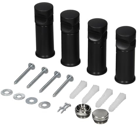 LuxeBath Staffa per Radiatori da Bagno Nero per Modelli Dritti e Curvi Materiale di Montaggio Supporti per Scaldasalviette Fissaggi per Asciugasalviette Staffa di Montaggio per Radiatori