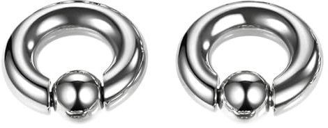 Decentraland 1 Stück Silber 8G Edelstahl Nase Septum Ohrringe Nippel Captive Bead Ring Federkugel Ringe Werkzeug Oberfläche Piercing Schmuck für Männer und Frauen 12–16 mm