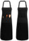 GIOVARA Küchenschürzen für Männer Damen 2 Pack Kochschürze Herren, Schürze Schwarz, Schürze Damen Verstellbare mit 3 Taschen Latzschürze für Männer und Frauen 90 x 70cm