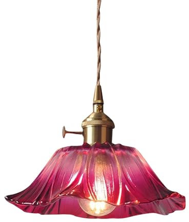 MagiDeal Lampe Suspendue Moderne en Verre de Fleur, luminaire décoratif d'intérieur, Interrupteur Marche/arrêt, luminaire décoratif d'intérieur, idéal pour Une, Violet Petit