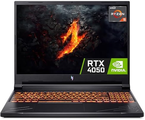 Acer Nitro V 16 ANV16-41 Gaming Laptop - AMD Ryzen 5 8645HS, 16GB, 512GB SSD, NVIDIA GeForce RTX 4050 6G, 16 WUXGA IPS 165Hz, Windows 11 , Black