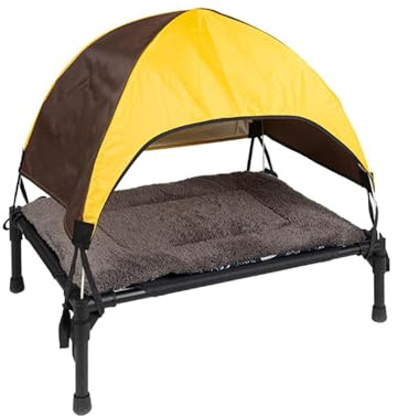 Shurzzesj Cooling Elevated Bed, Elevated Dog Bed, Cooling Raised Pet Cot, UV Protection Canopy, Foldable Elevated Pet Cot, Raised Dog Bed With Detachable Canopy And Non-slip Feet, Extra Carrying Bag