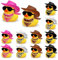 Guidre Cowboy-Gummiente,Cowboy-Ente,Cowboy-Gummi-Ente mit Cowboyhut Sonnenbrille Goldenen Ketten Halstuch und Coole Requisite,Cowboy-Ente Dekoration für Partygeschenke,Geburtstage,Baby-Duschzubehör