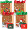 Geschenktüten Weihnachten, 4 Stück Weihnachtstüten Geschenktüte mit Henkel, Geschenk Tüte mit Seidenpapier und Karten, Papiertüten Geschenktasche für Weihnachts Geschenk,Weihnachtsfeier, Klein