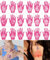 XMASIR 18 Blätter(9 Paare) Rosa Indische Arabische Henna Tattoo Schablonen Kit für Hand, Temporäre Tattoo Schablone Aufkleber Glitzer AirBrush Tattoo für Frauen Mädchen (18P)