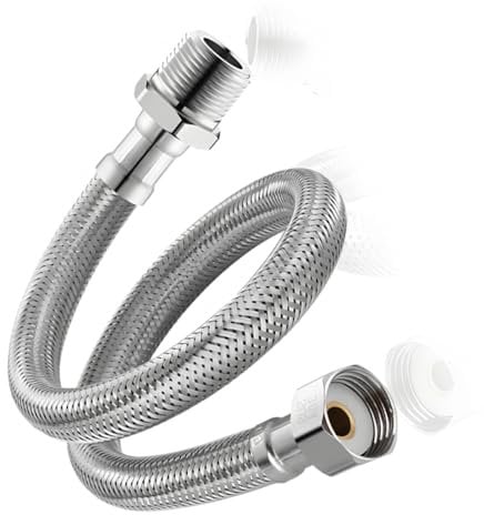 GIONAR Stainless Steel Flexible Tap Hose for Kitchen Tap & Shower Hose Extension, Flexi Pipe for Bathroom,Tap Flexible Hose(60cm)