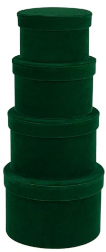 Oairse 4er-Set Geschenkbox aus Samt mit Deckel Geschenkbox Geschenkschachtel Karton Pappschachteln Ordnungsboxen Geschenkkarton Schmuckschachtel Geschenkbox Geburtstag muttertagsgeschenk, Grün