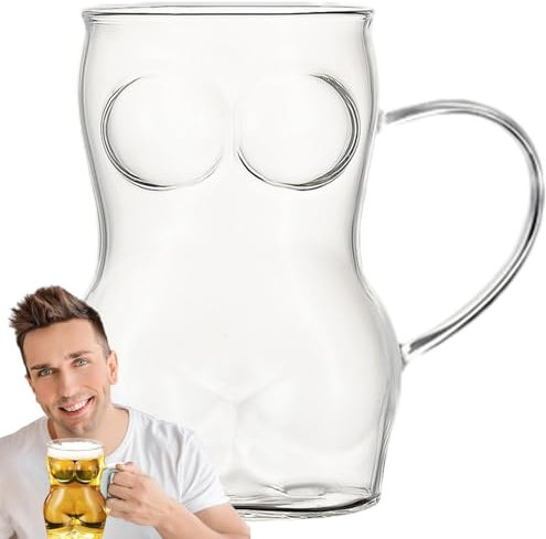 Jarra de Cerveza Grande - Jarra de Cerveza de Vidrio, Vasos para Beber Jarra de Cerveza | Tazas de agua, tazas de cerveza sexys, copas de cóctel, jarras de cerveza, aptas para lavavajillas y congelado