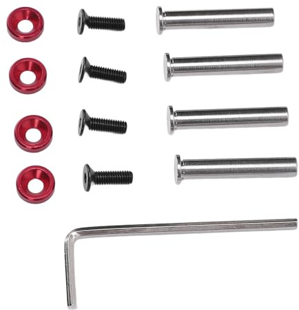 PC Cooler Fan Screw, 304 Stainless Steel Case Fan Screw for Water Cooling Radiators, for Gamers, 4 Pcs Black Aluminum Alloy Screws for CPU Cooler Fans (Red)