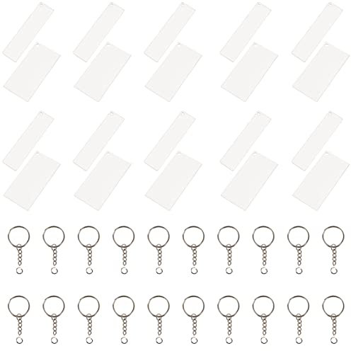 DIYEAH 120 Teiliges Set Rechteckiger Schlüsselanhänger Foto Ornamente Schlüsselanhänger Des Deckels Medaillon Schlüsselanhänger DIY Schlüsselanhänger Schlüsselanhänger