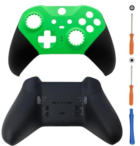 Hzxkqmil Coque de Remplacement Boîtier Avant et Arrière Étui de Couvercle Personnalisée Accessoires pour Xbox Manette Elite Series 2, Vert + Noir