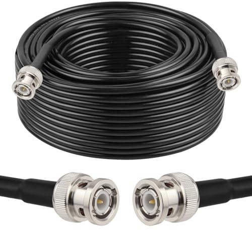 XRDS -RF BNC-Kabel, 50 Ohm, 30 m, BNC-Stecker-Verlängerung, RG58-Koaxialkabel für Antennenanalysator, CB-Radio, Überwachungskamera