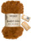 Halbach Seidenbänder flauschige Wolle zum stricken | 50g Knäul - Breite: 1cm | Kunstfellgarn zum basteln | Farbe: caramel