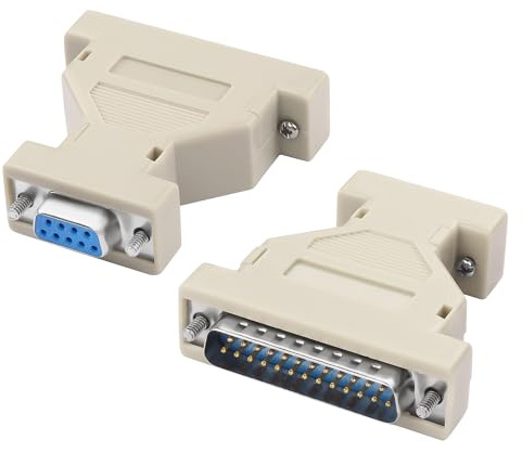MEIRIYFA DB9 zu DB25 Serielle Adapter Koppler, DB9 Buchse zu DB25 Stecker RS-232 Geschlechtsumwandler AT Modem Adapter Connetor für PC Serielle Geräte (2PCS)