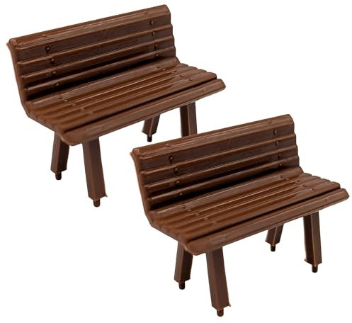 Sitzbank klein und groß braun - für Wagen Bahnhof Dorfplatz Haus - individueller Anlagenbau - Gartenbahn Spur G (2X Sitzbank groß)