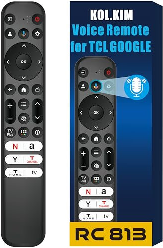 Universal Voice Control Remotes Compatible for TCL Google Smart TV Remote Replacement for TCL QM8 QM7 S5 S4 S3 Q7 Q6 Q5 4K UHD HDR LED QLED Remote Control Replacement RC813