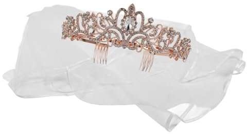 Ipetboom 1 Satz Hochzeitsschleier-accessoires Deko Hochzeit Stirnband Schleier Für Die Braut Schleier Für Die Hochzeit Tiara-krone Braut Haarschmuck Hochzeit Kronen Mit Schleier Legierung