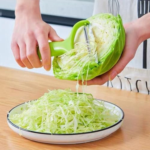 Green Vegetable Cutter Cabbage Slicer, Cabbage Shredder, Stainless Steel Fruit Vegetable Potato Peeler Graters Kitchen Must Have for Home Restaurants Kitchen Utensils and Gadgets (18 * 12cm)