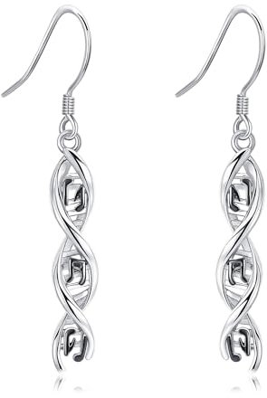 DNA Ohrringe aus Sterlingsilber DNA Ohrhänger Wissenschaftsohrringe Musikschmuck für Frauen