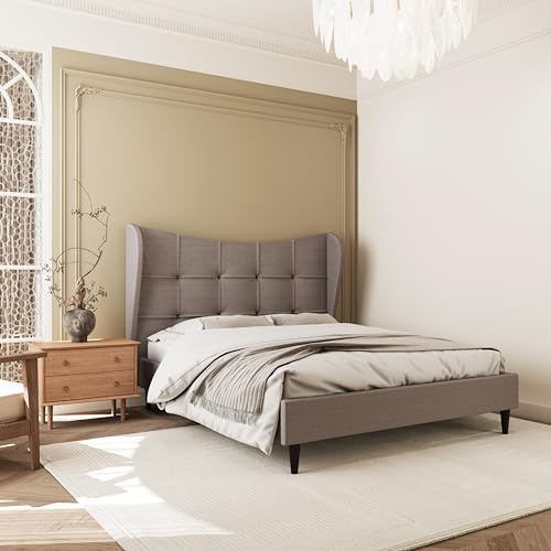 Seconique Verona 4'6 Double Bed in Brown Fabric