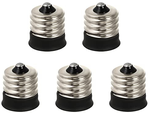 Lurrose 5 Stück E17-zu-e14 Sockeladapter aus Kupfer Multipurpose Lampenfassungsadapter Anti Aging Eigenschaften für LED Basis Lampen